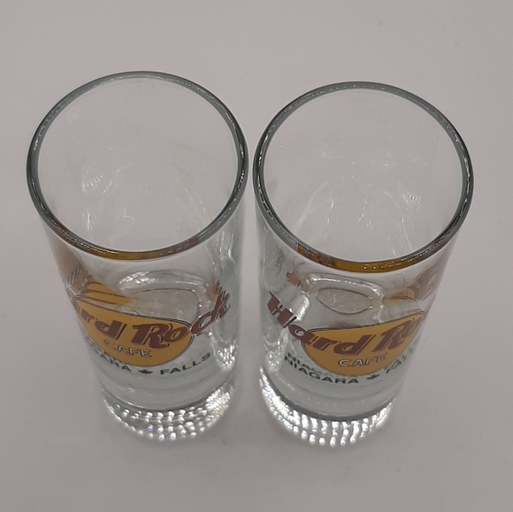 2 HARD ROCK CAFE Niagara Falls 2 oz Shot Glasses Canada Maple Leaf Vintage New - Picture 4 of 5